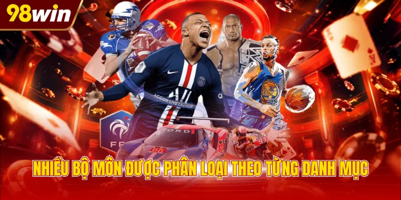 Nhiều bộ môn được phân loại theo từng danh mục
